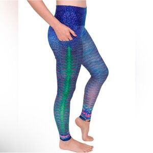 Waterlust parrotfish protection leggings Women's Size Medium Blue Green